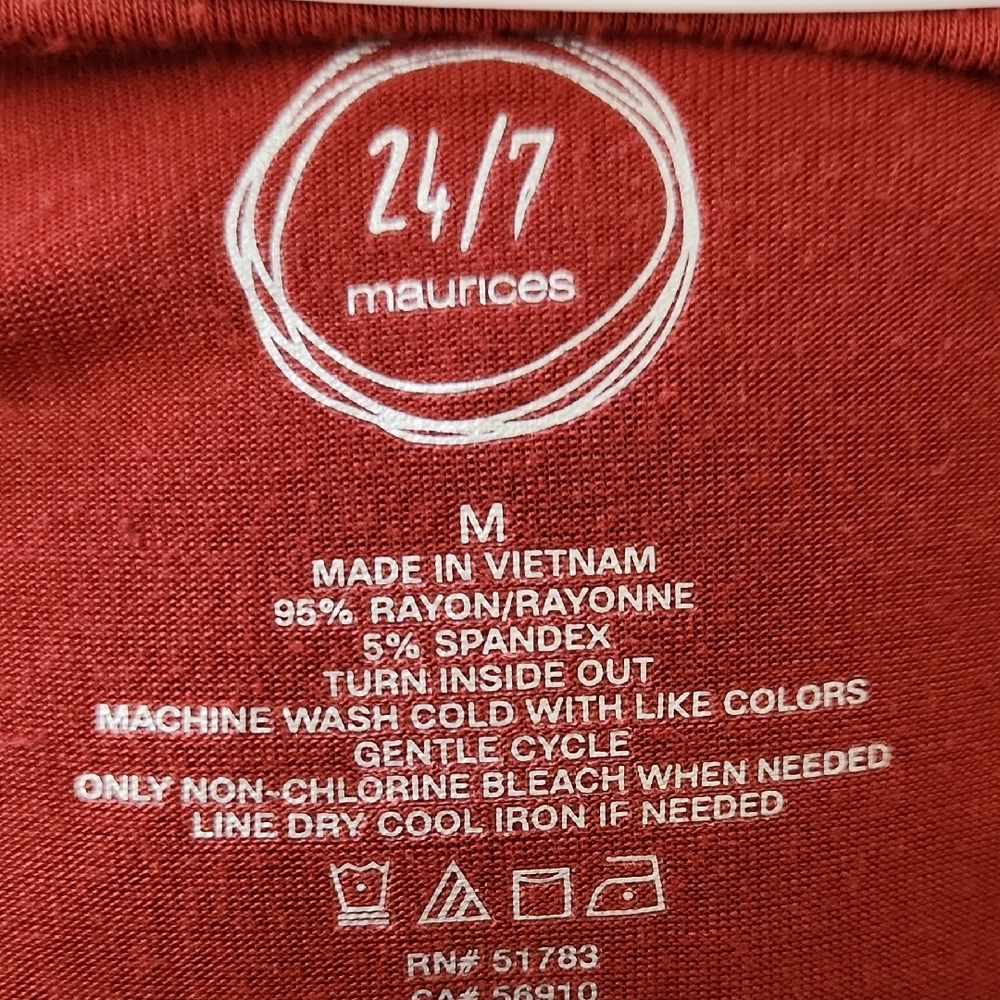 Women's V-Neck Top - Rust - Picture 2 of 5